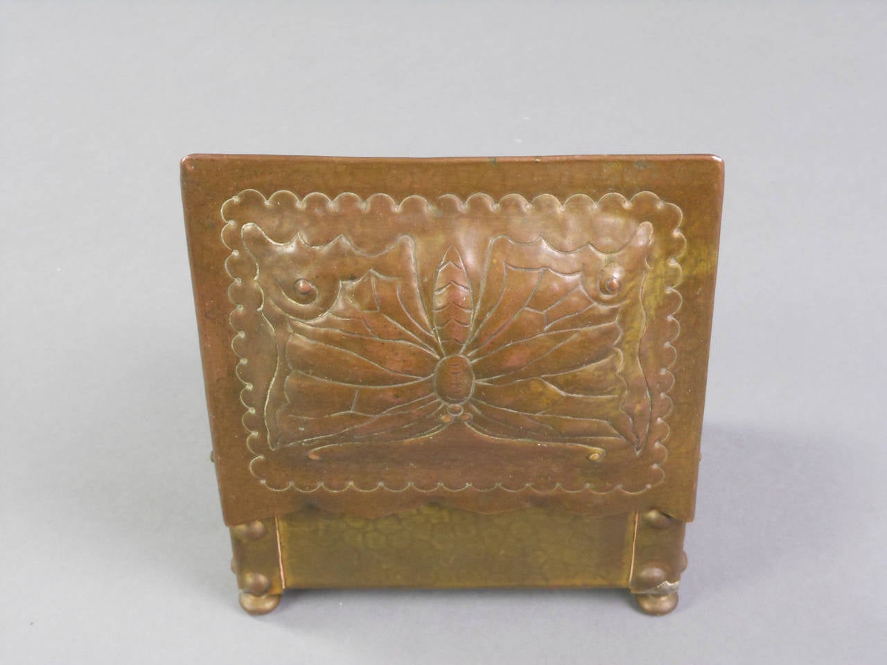 Early 20th Century Swiss Art Nouveau Brass Box For Sale