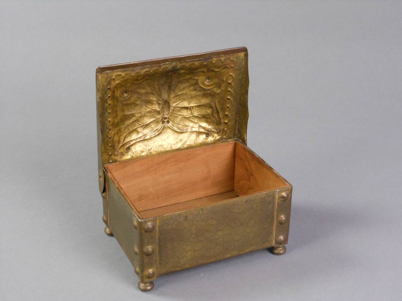 Swiss Art Nouveau Brass Box For Sale 1