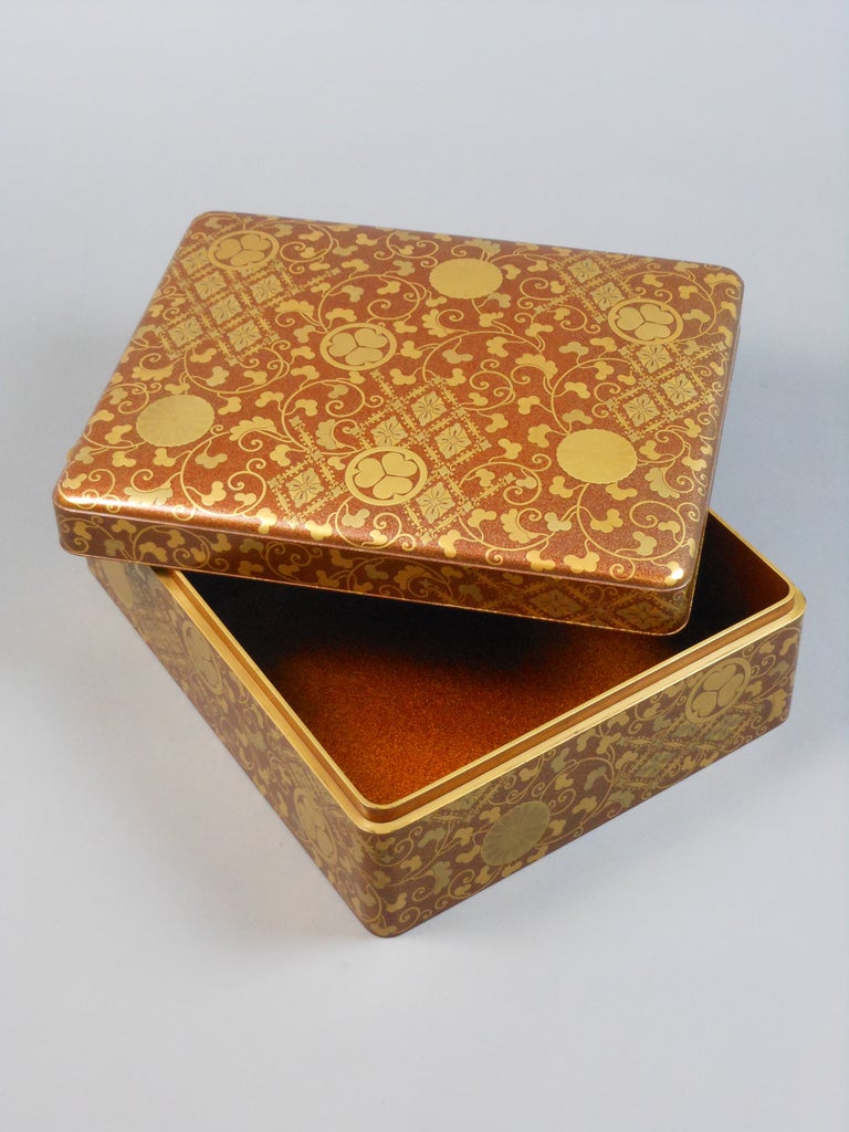 Edo Large Japanese Gold Lacquer Document Box