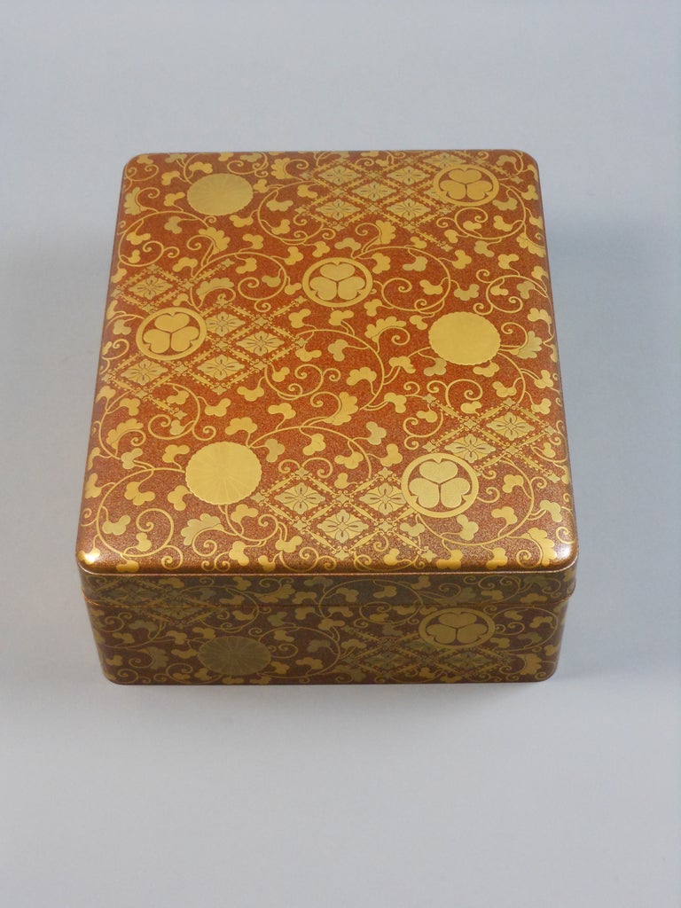 Large Japanese Gold Lacquer Document Box 4