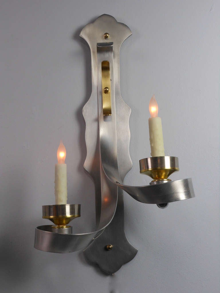 20th Century Mid-Century Modern American Aluminum Sconces For Sale