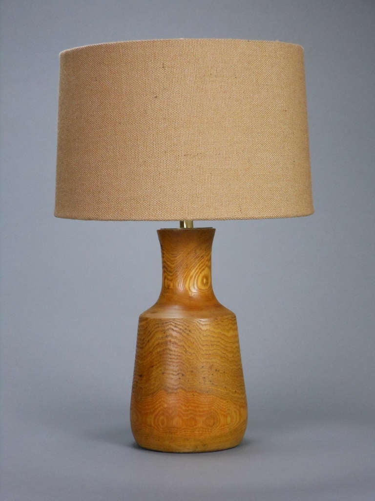 Mid-20th Century Pair of Wood Lamps