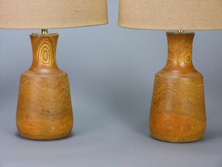 Unknown Pair of Wood Lamps