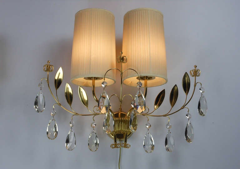 Finnish Pair of Sconces by Paavo Tynell For Sale
