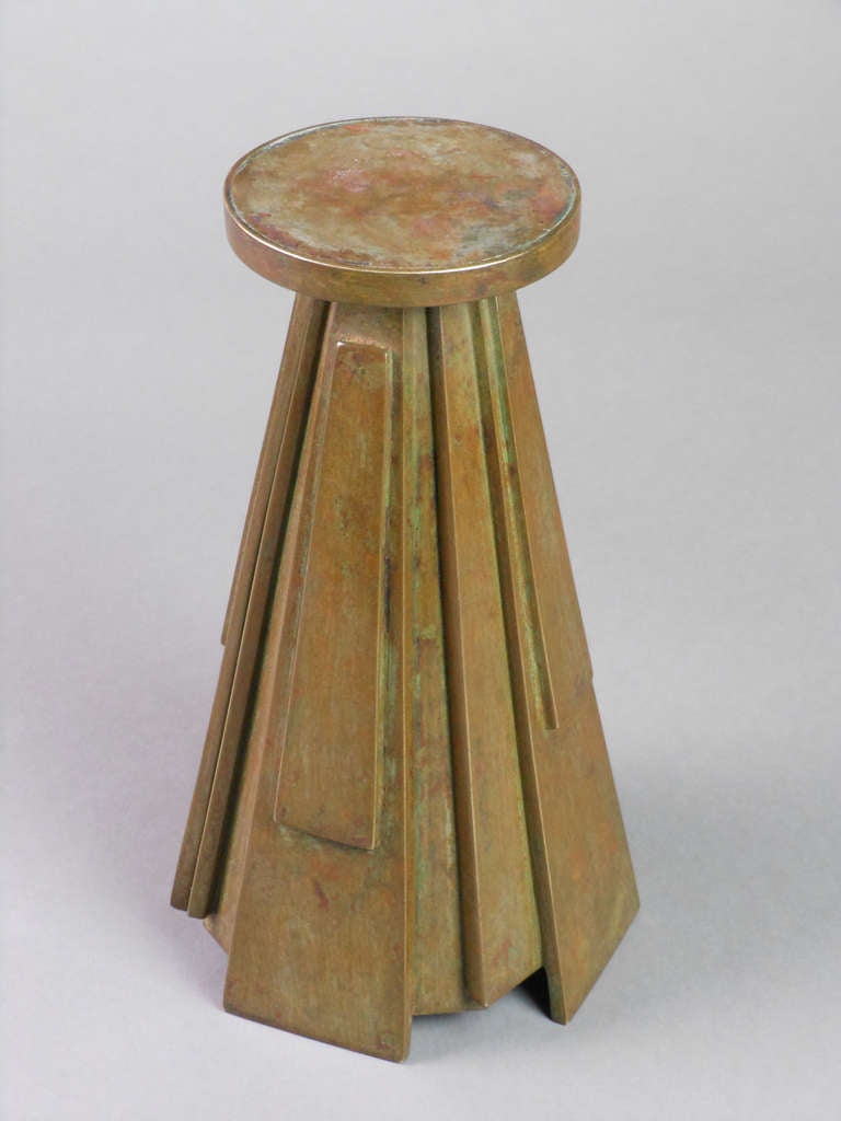 Japanese Patinated Bronze Modernist Vase 3