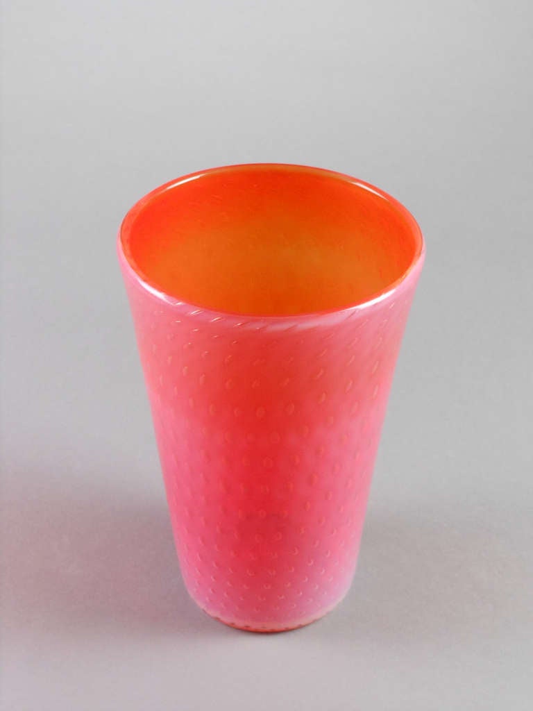 Mid-Century Modern Scandinavian Modern Layered Glass Vase by Gunnel Nyman For Sale