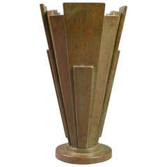 Japanese Patinated Bronze Modernist Vase