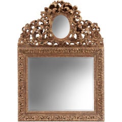 A Swedish Baroque Giltwood Mirror