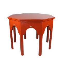 German Art Deco Orange Lacquer Table
