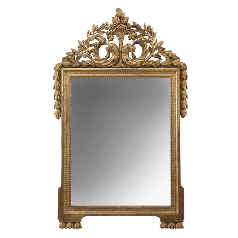 A French Louis XVI Giltwood Mirror For Sale