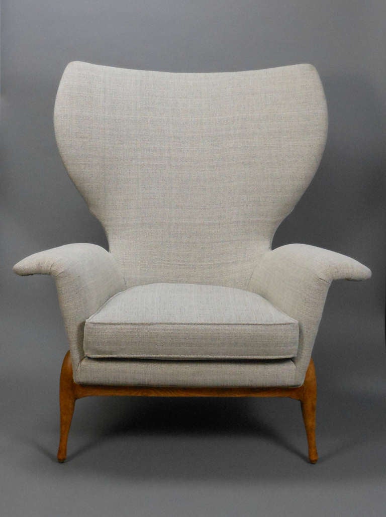 Unknown A Continental Upholstered Wing Chair