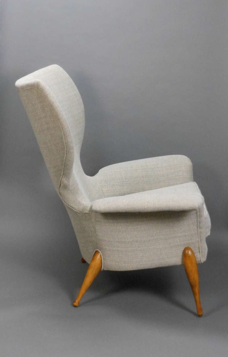 A Continental Upholstered Wing Chair In Good Condition In New York, NY
