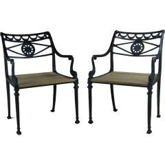 A Pair of Neoclassical Iron Chairs