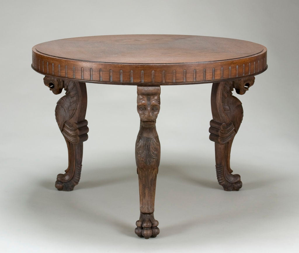 A Swedish Grace Period Circular Oak Table