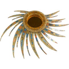 A French Talosel Resin and Glass Sunburst Mirror