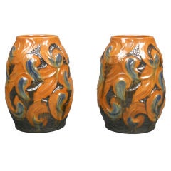 Pair of Danish Ceramic Vases by Michael Andersen & Sons