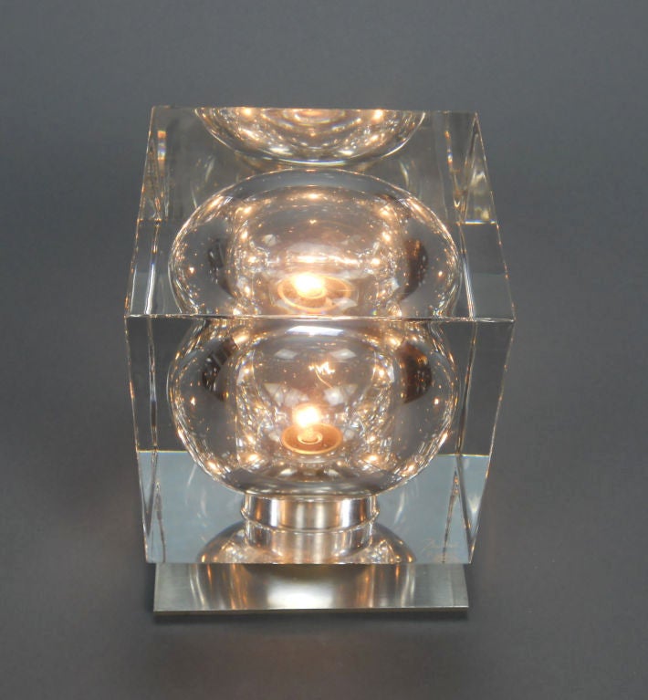 Crystal and Steel Lamp by Robert Rigot for Baccarat In Good Condition In New York, NY