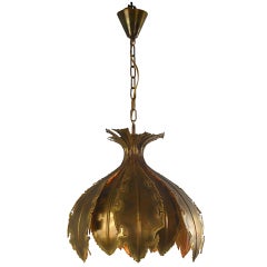 A Danish Patinated Metal Lotus Lantern by Holm Sørensen