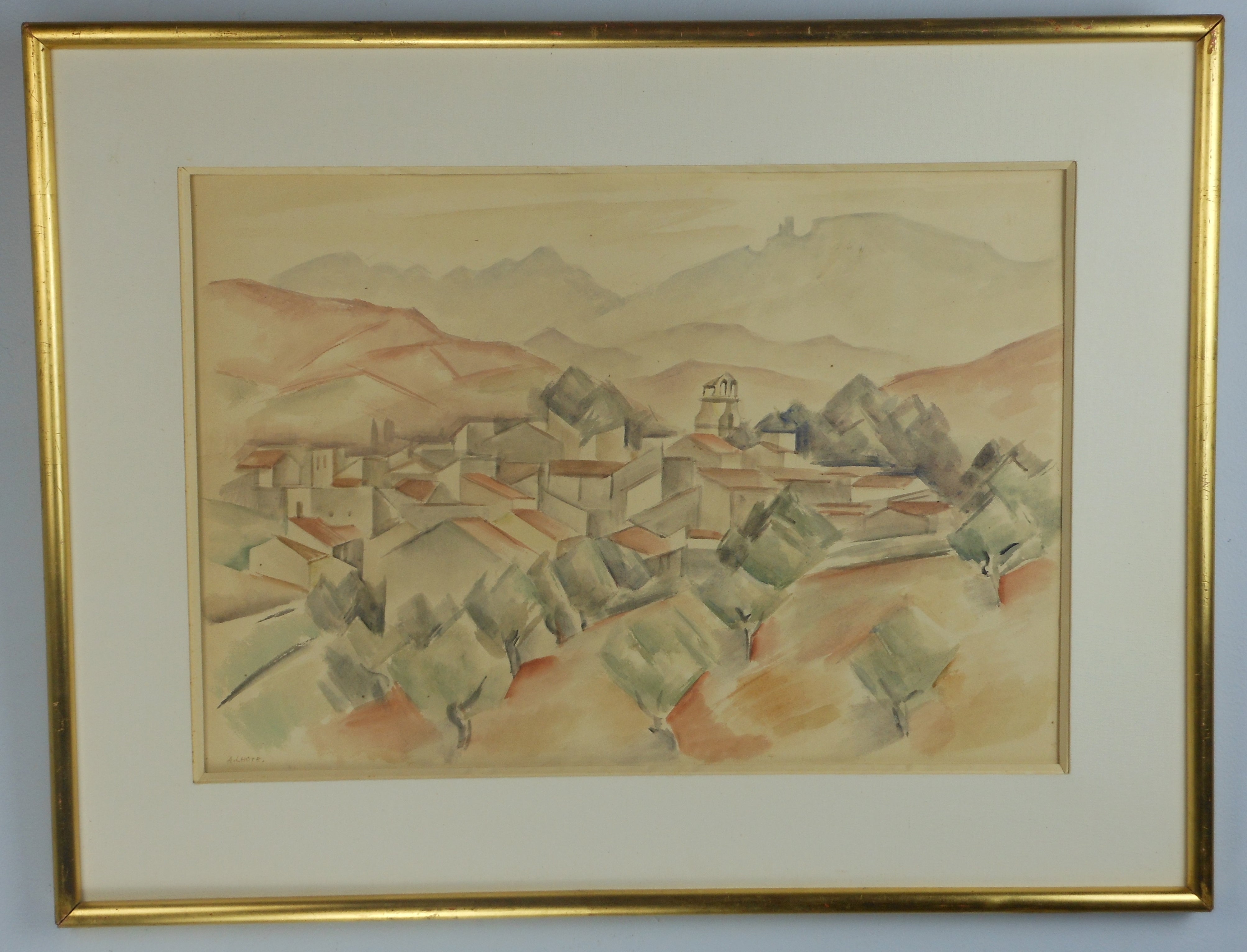 Landscape in Watercolor by André Lhote Signed For Sale