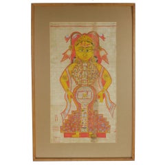 Antique Jain Painting of Lokapurusha the Cosmic Man