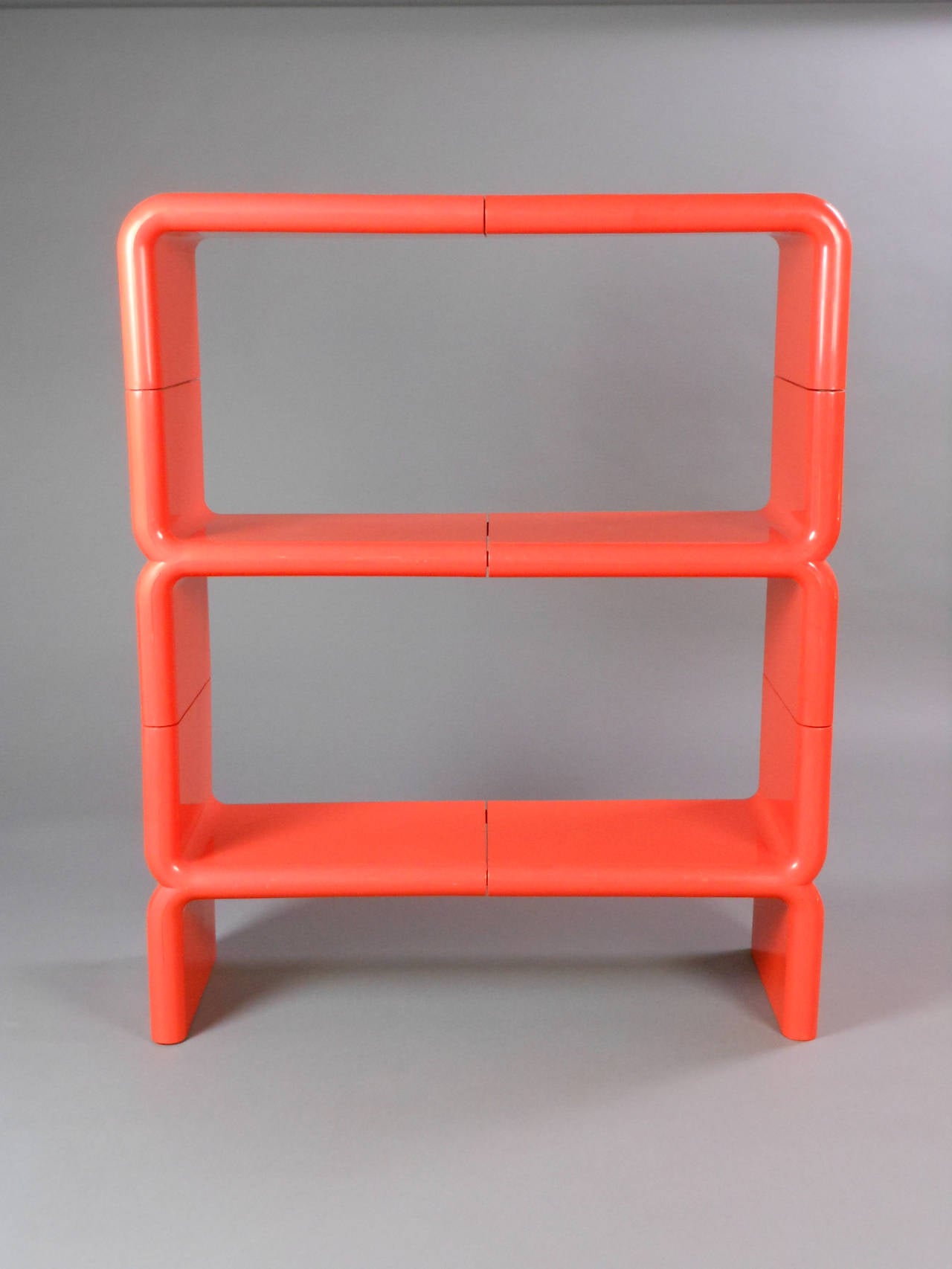 Mid-Century Modern A Pair of Mid-Century Orange Modular Plastic 