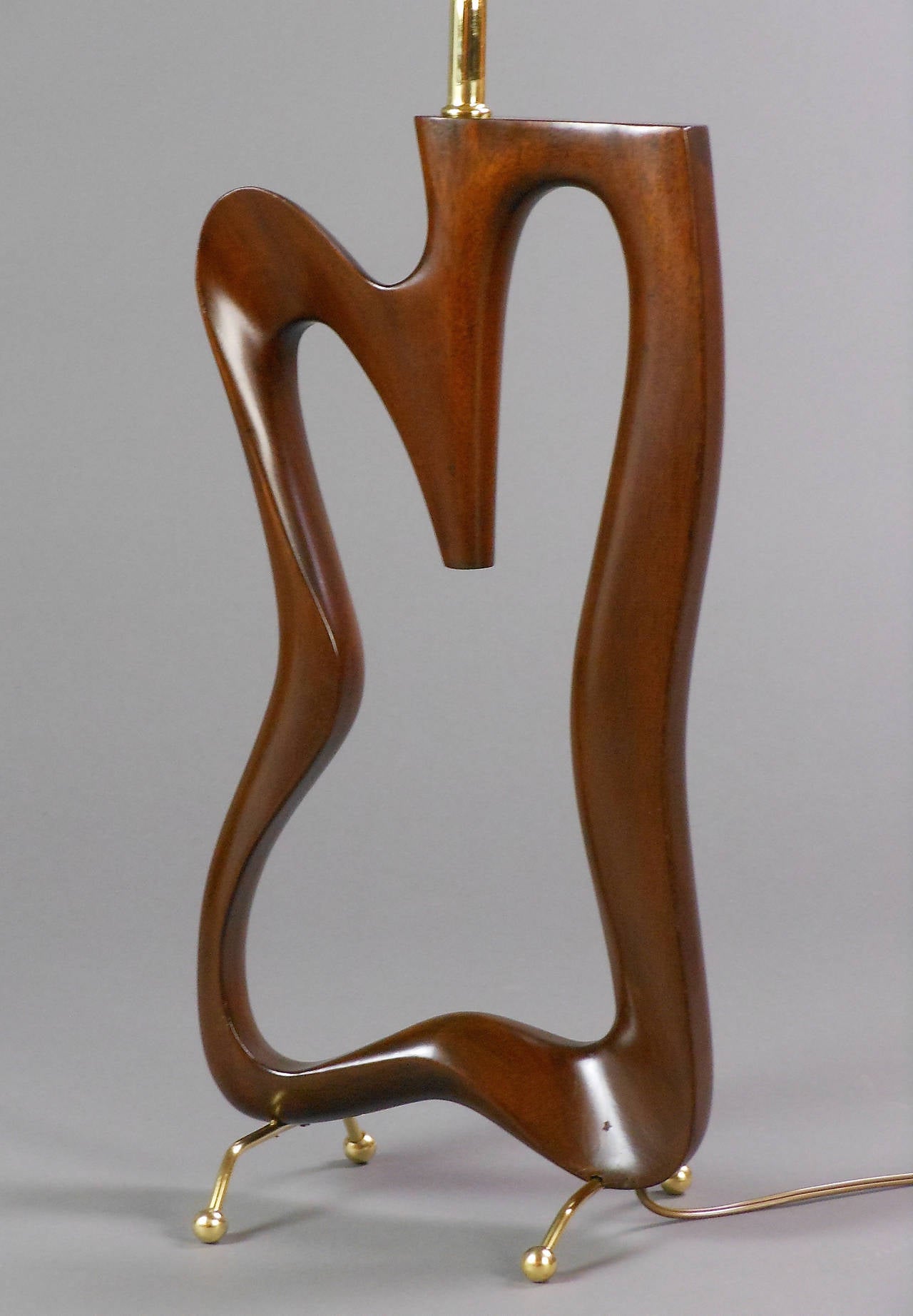 20th Century Mid-Century Modern Biomorphic Wood Lamp For Sale