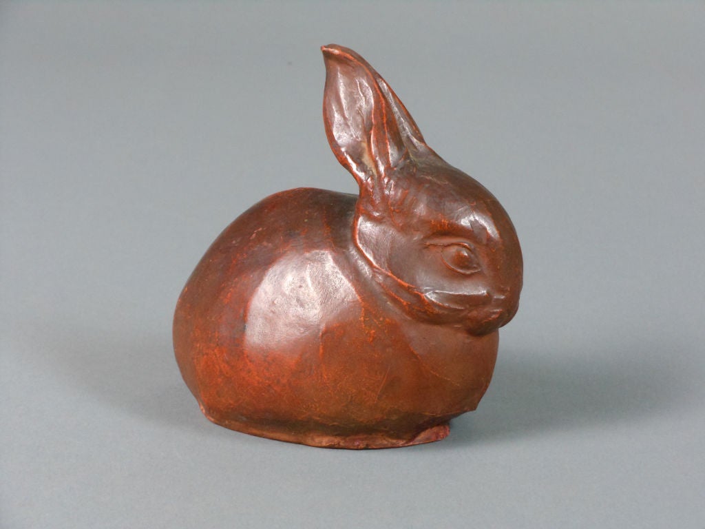 The charming rabbit is seated with ears perked. Signed Diligent.

Raphael-Louis-Charles Diligent was born in Flize in the Ardennes in 1885. A Montmartre artist and student of Auguste Rodin, he exhibited at the Salon d'Automne and the Salon des
