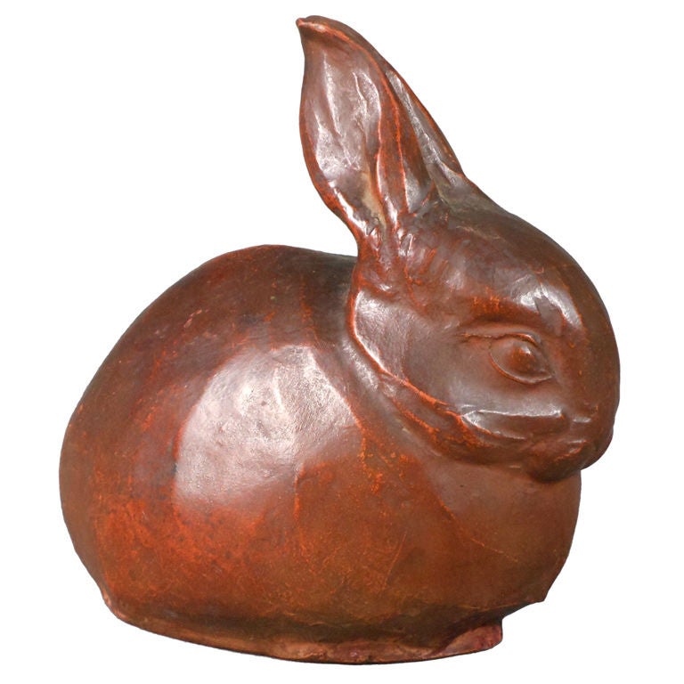 French Terra Cotta Rabbit Sculpture For Sale