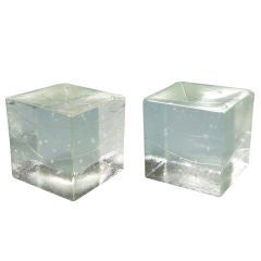 A Pair of Swedish Solid Glass Cubes