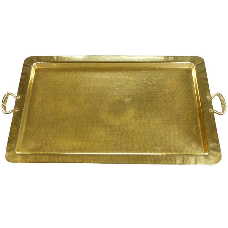 Arts and Crafts Brass Tray at 1stDibs