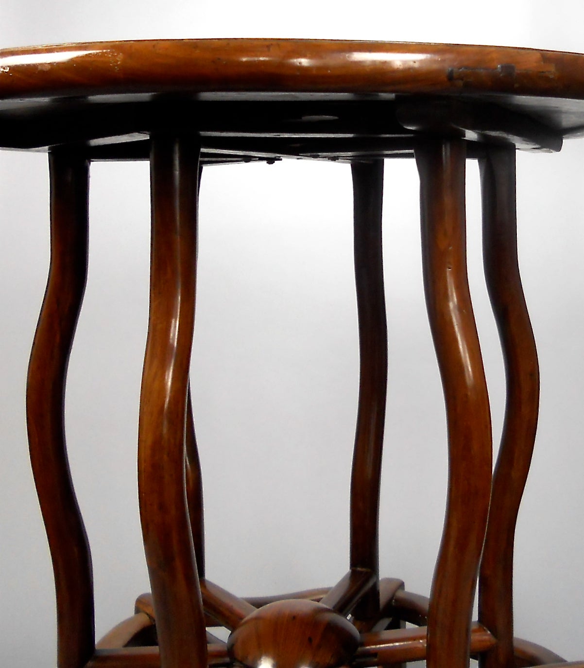 Qing Chinese Hardwood Circular Table with a Marble Top For Sale