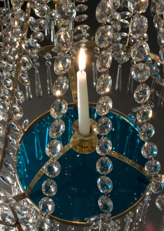 A Russian Neoclassical Cut Glass Chandelier In Good Condition For Sale In New York, NY