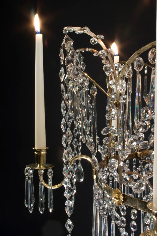 18th Century and Earlier A Russian Neoclassical Cut Glass Chandelier For Sale