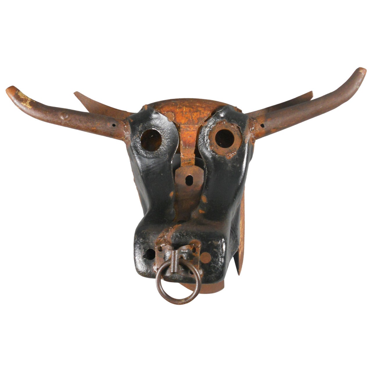 Metal Sculpture of a Bull's Head by Jim Hamm