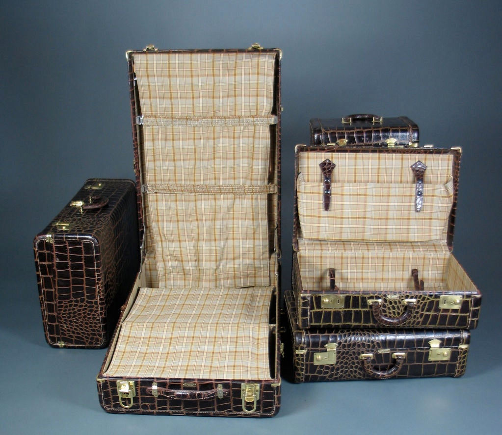 A Set of 6 Leather Suitcases by Globetrotter New York at 1stdibs