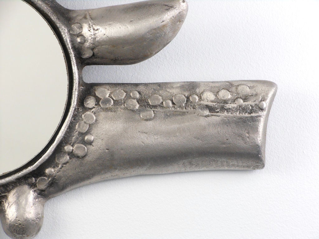 Late 20th Century American Cast Aluminum Mirror by Donald Drumm For Sale