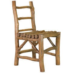 Vintage A Rustic Hardwood Chair
