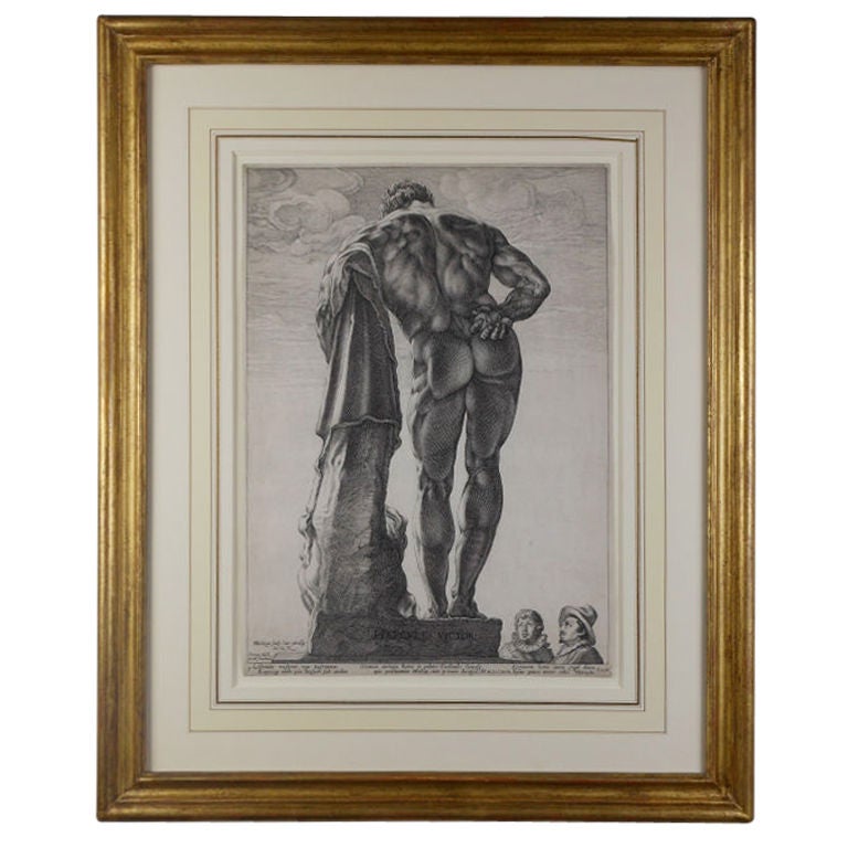Farnese Hercules, an Engraving by Hendrick Goltzius For Sale