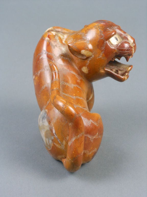 19th Century Japanese Marble Sculpture of a Tiger