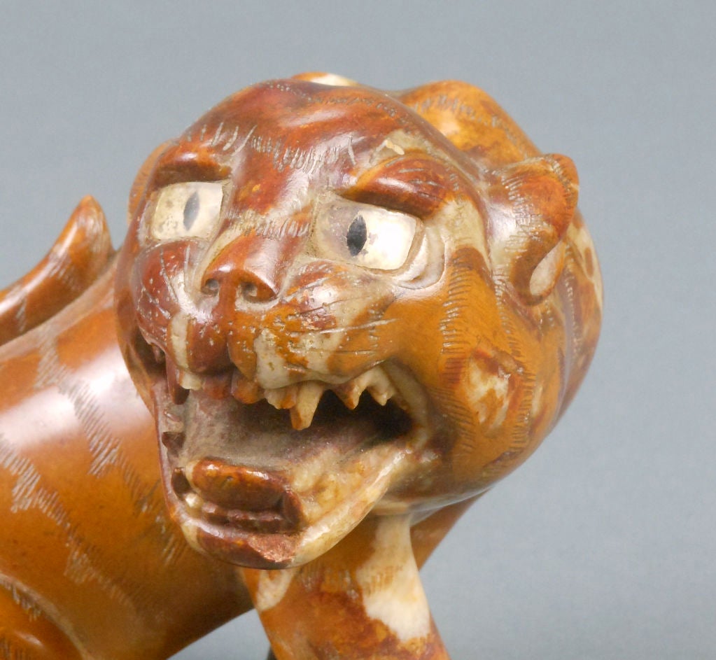 Japanese Marble Sculpture of a Tiger 2