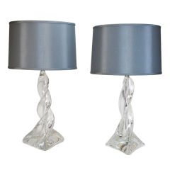 A Near Pair of French Glass Lamps