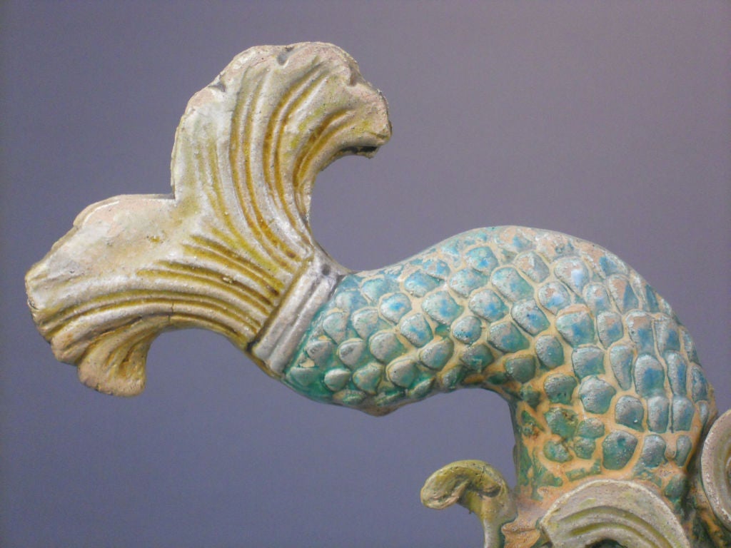 A Chinese Ceramic Mermaid Roof Tile 4