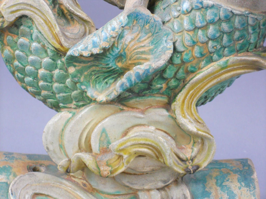 A Chinese Ceramic Mermaid Roof Tile 5