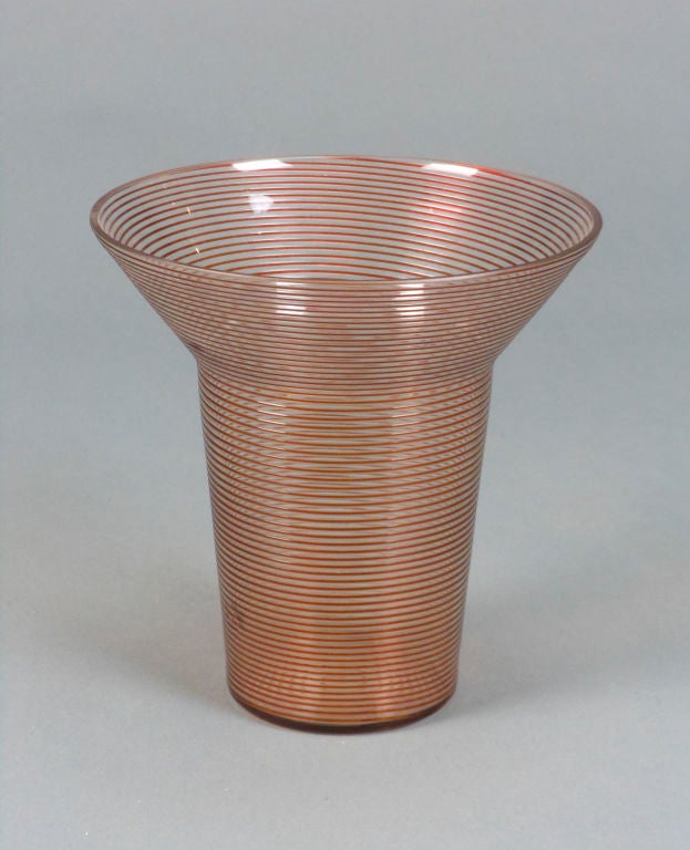 Modern Czechoslovakian Red Glass Vase For Sale