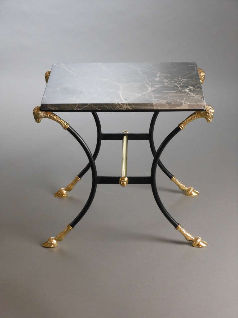 20th Century Pair of Italian Neoclassical Side Tables with Veined Black Marble Tops