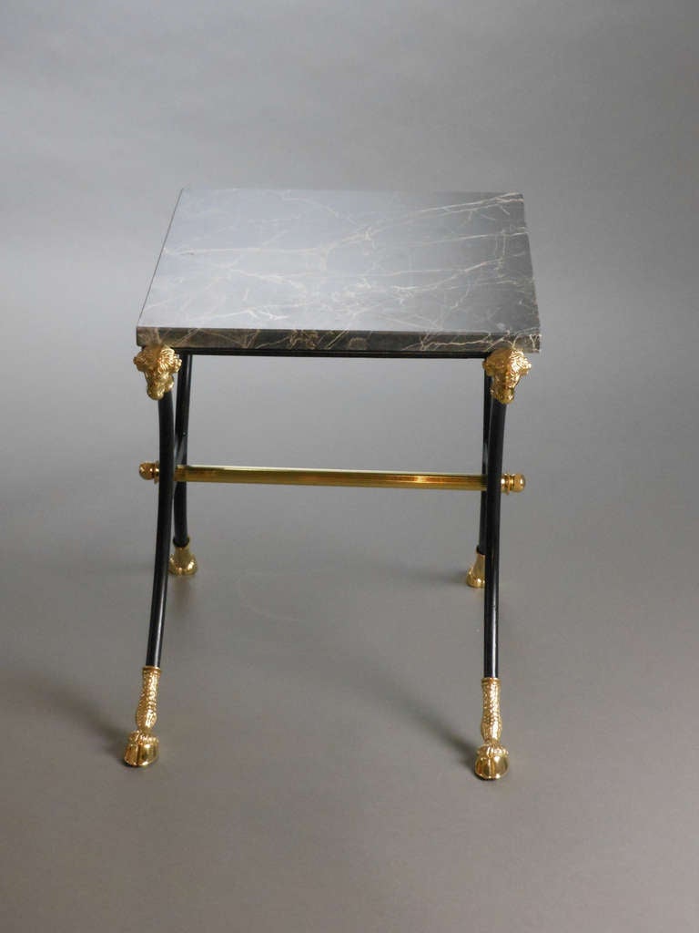 Pair of Italian Neoclassical Side Tables with Veined Black Marble Tops 2