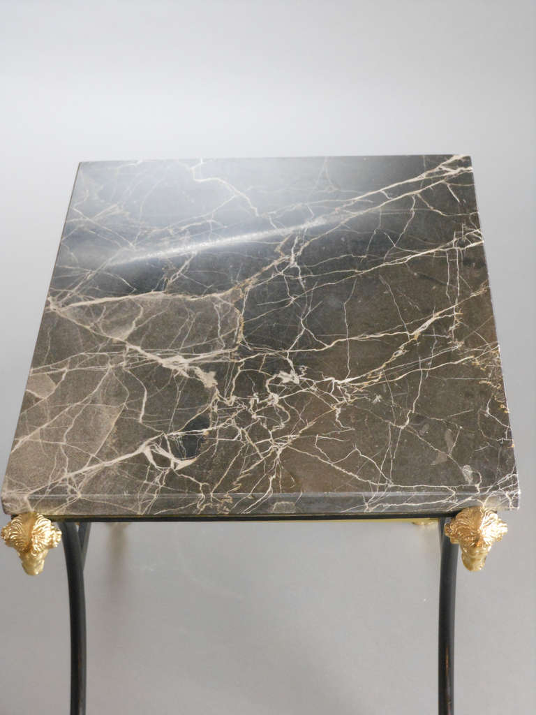 Pair of Italian Neoclassical Side Tables with Veined Black Marble Tops 3