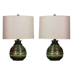 A Pair of Swedish Grace Patinated Bronze Vases, Now Lamps