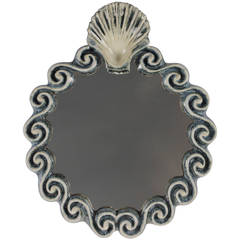Glazed Ceramic Shell Mirror by Gail Dooley