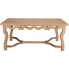 A Large French Cerused Oak Table
